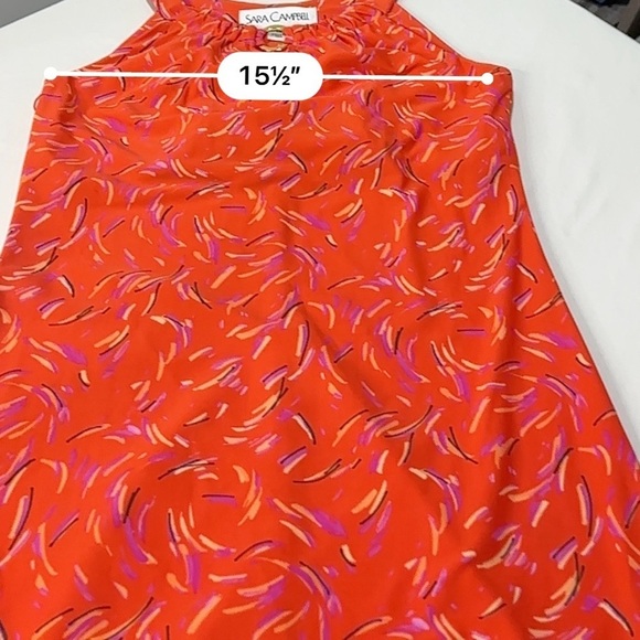 SARAH CAMPBELL Orange sleeveless Shift Dress size XS - Picture 4 of 9